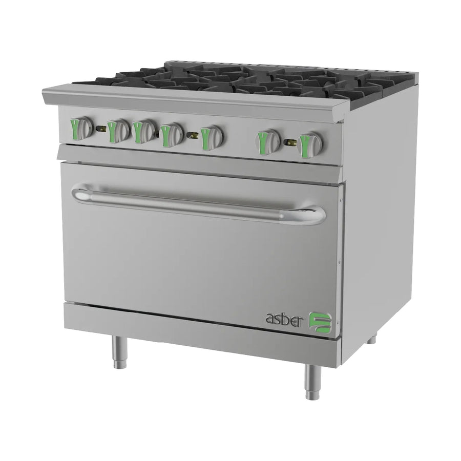 Estufa 6 Quemadores con Horno Asber AER-6-36-EM