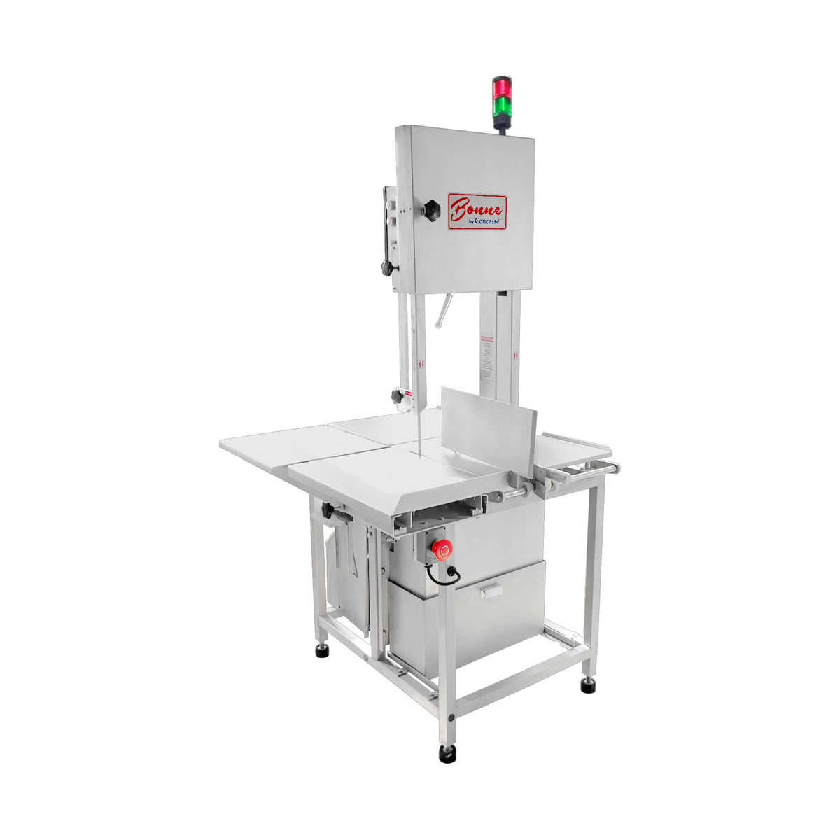 Sierra para Carne de Rastro 142" de Acero Inoxidable 5 HP Bonne ESIB360RASAI5HP3F