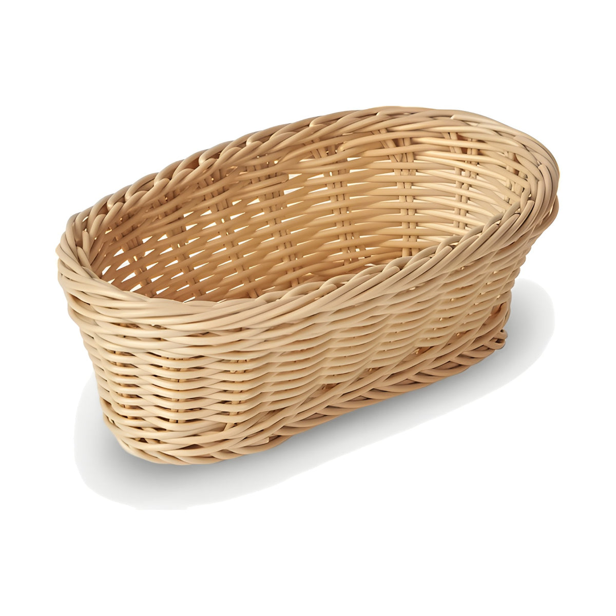 Cesta Tejida Ovalada Concassé Beige
