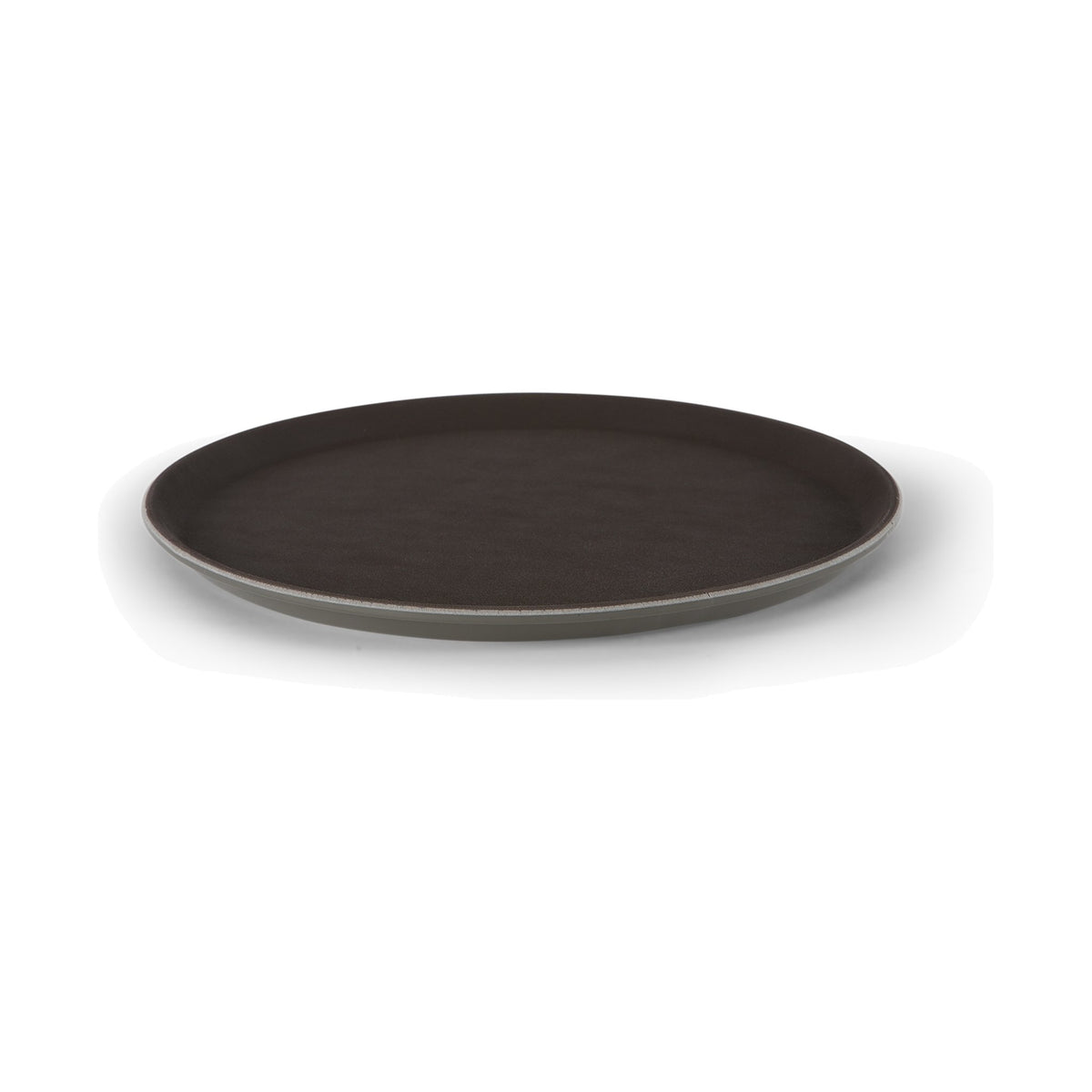 Charola Redonda Antiderrapante Concassé 16" Café #Color_Café