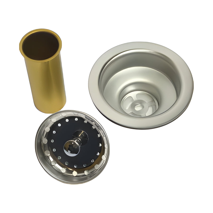 Contracanasta de Acero Inoxidable de 3 1/2" con Tubo de Cobre Concassé