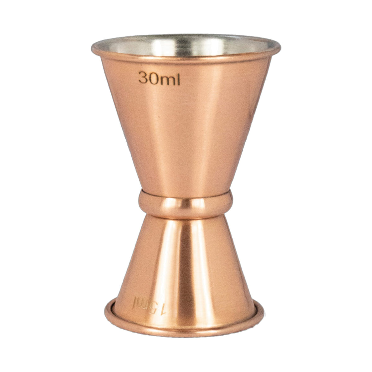 Jigger Tipo Japonés de Acero Inoxidable Concassé 15/30 ml Cobrizo #Acabado_Cobrizo