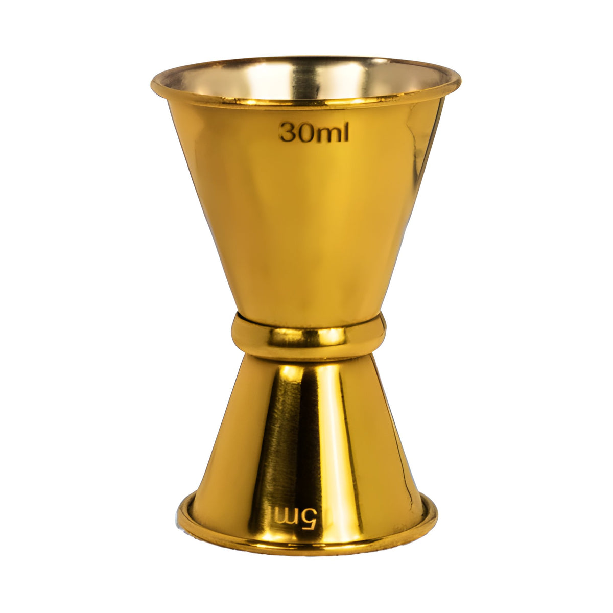 Jigger Tipo Japonés de Acero Inoxidable Concassé 15/30 ml Dorado #Acabado_Dorado