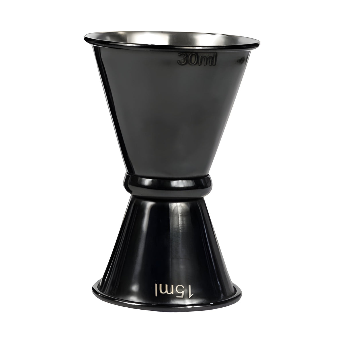 Jigger Tipo Japonés de Acero Inoxidable Concassé 15/30 ml Negro #Acabado_Negro