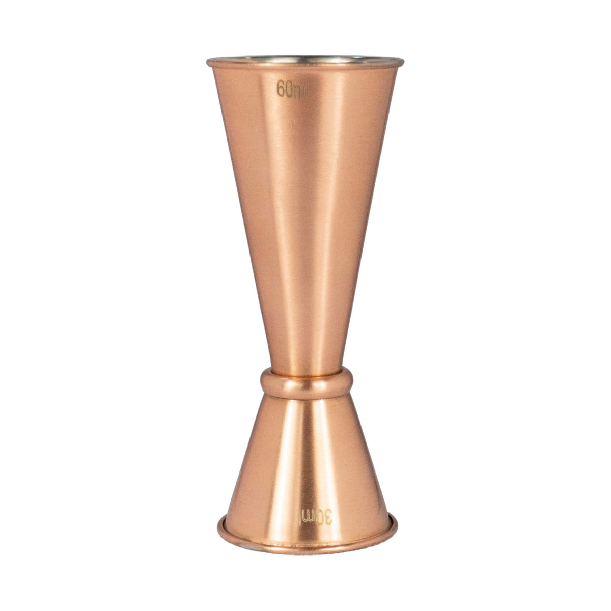 Jigger Tipo Japonés de Acero Inoxidable Concassé 30/60 ml Cobrizo #Acabado_Cobrizo
