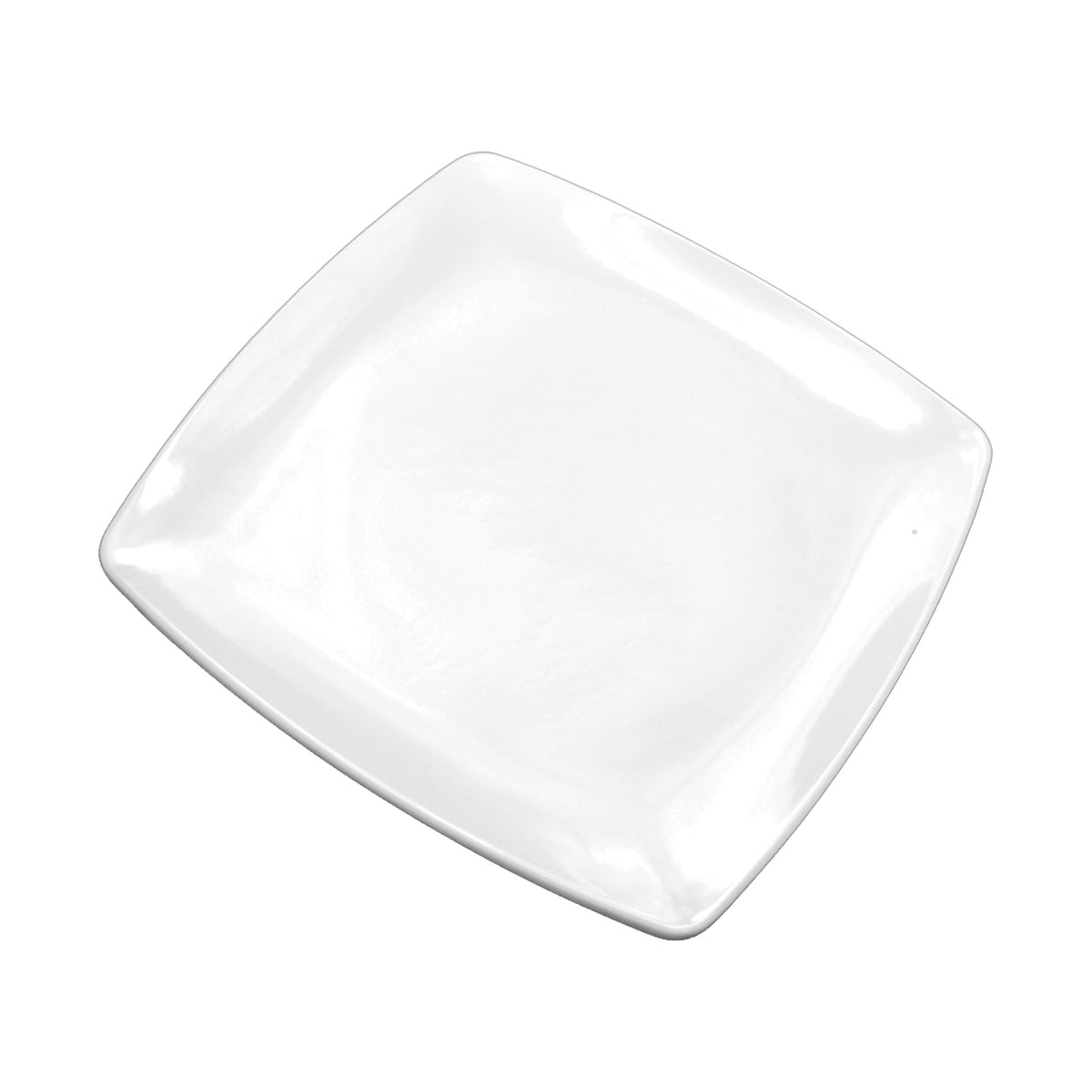 Plato Cuadrado de Melamina Premium Blanco Concassé 21 x 2 cm