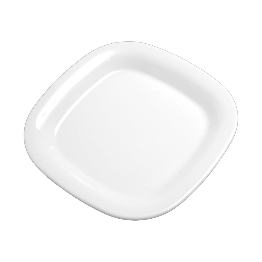 Plato Cuadrado Rim de Melamina Premium Concassé 20 cm Blanco #Color_Blanco
