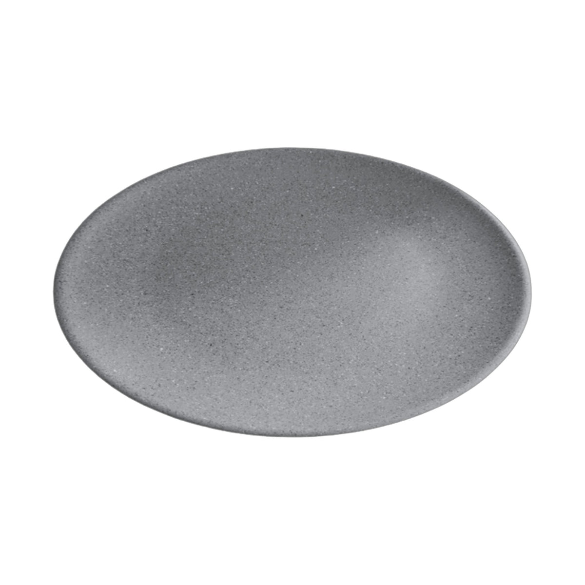 Plato Ovalado de Melamina Gris Concassé 35 cm