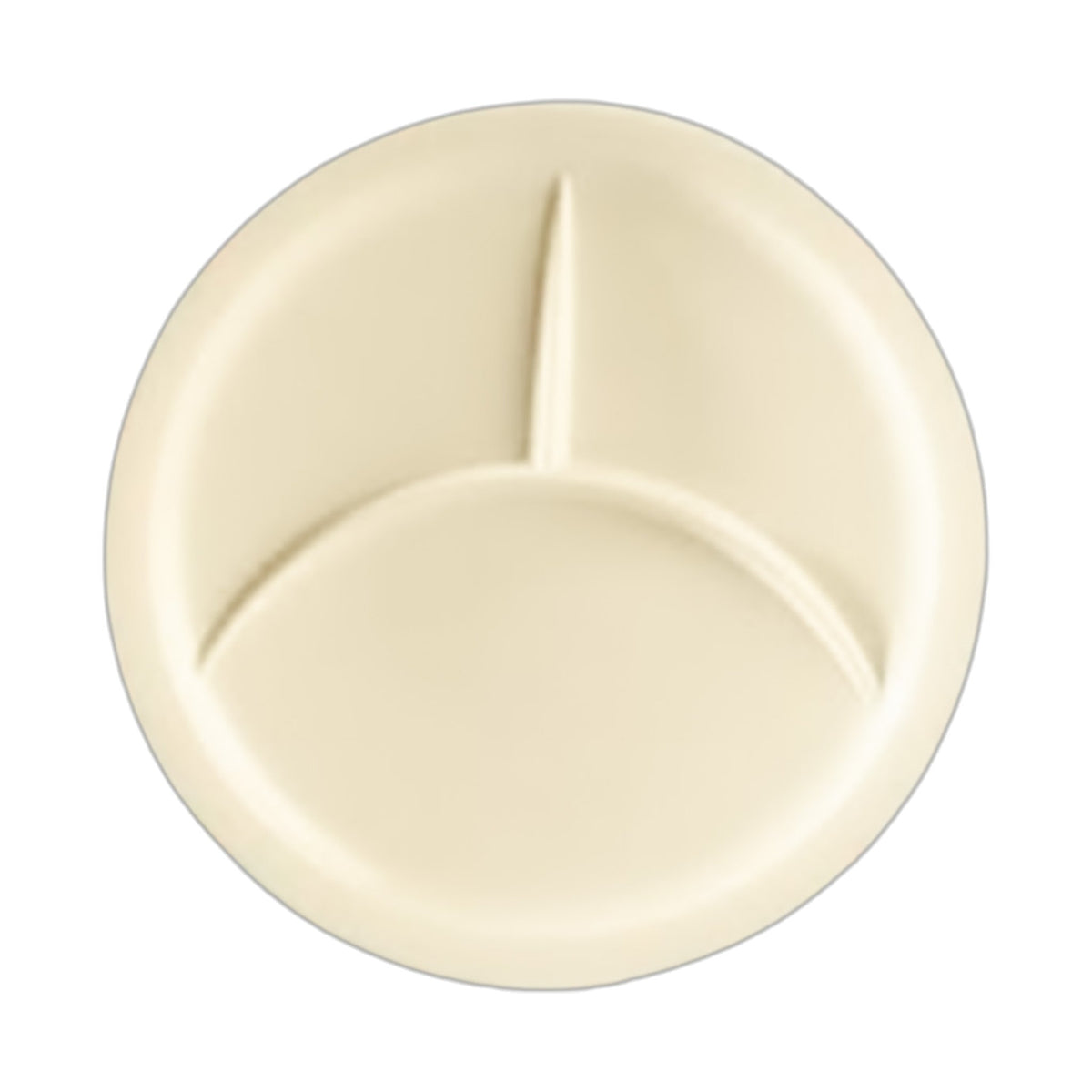 Plato Redondo de Melamina con 3 Divisiones Beige Concassé