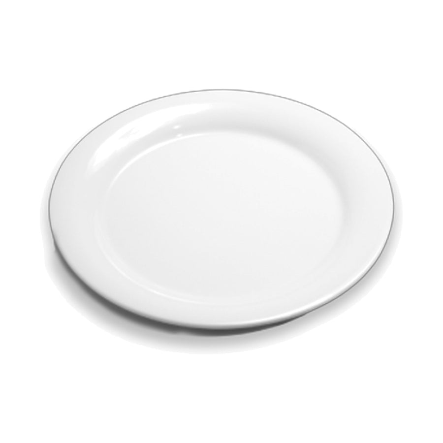 Plato Trinche Rim de Melamina Premium Concassé 26 cm (10.5") Blanco #Color_Blanco