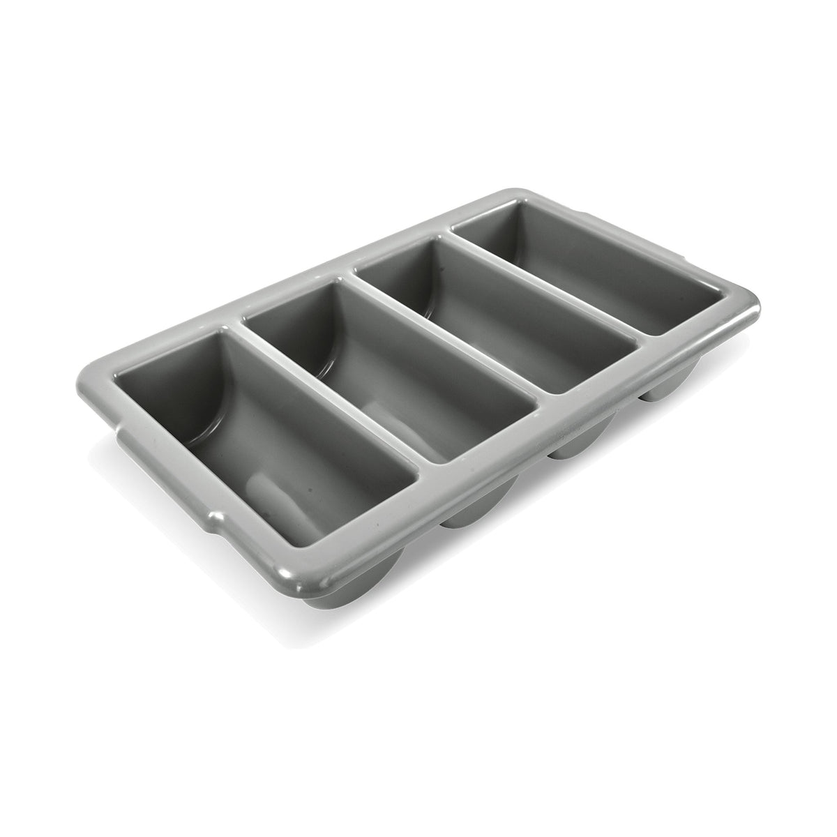 Caja de Polipropileno para Cubiertos 4 Divisiones Concassé Gris #Color_Gris
