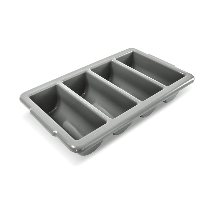 Caja de Polipropileno para Cubiertos 4 Divisiones Concassé Gris #Color_Gris