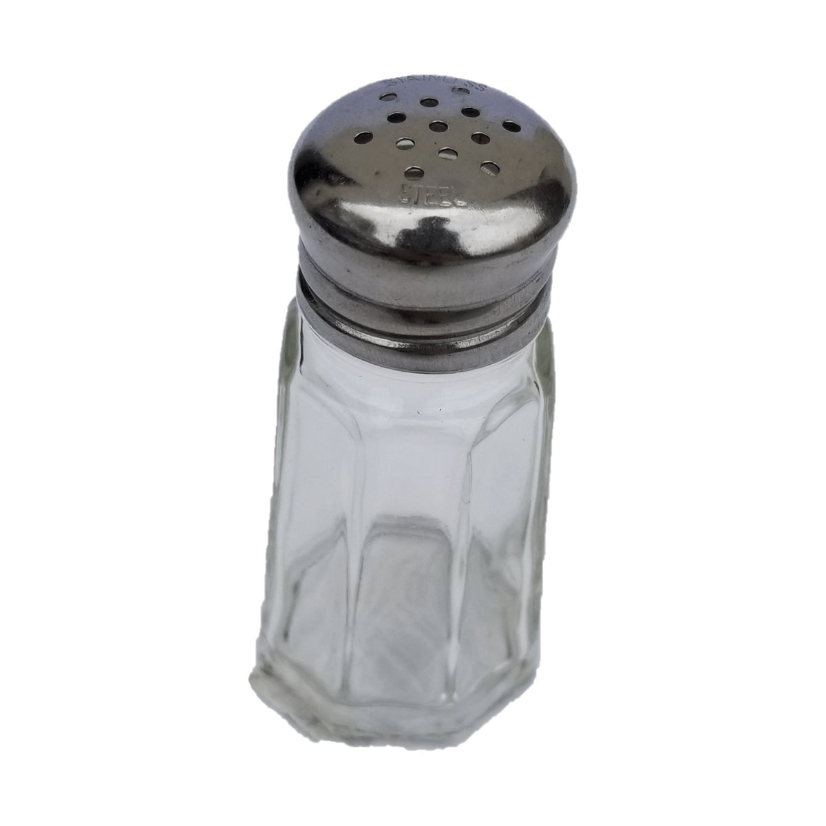 Salero de Vidrio con Tapa Plana Redonda Concassé 1 oz