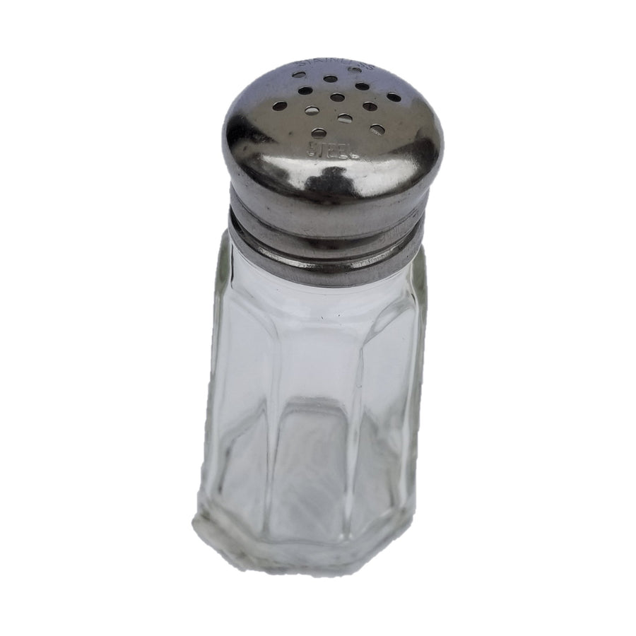 Salero de Vidrio con Tapa Plana Redonda Concassé 1 oz