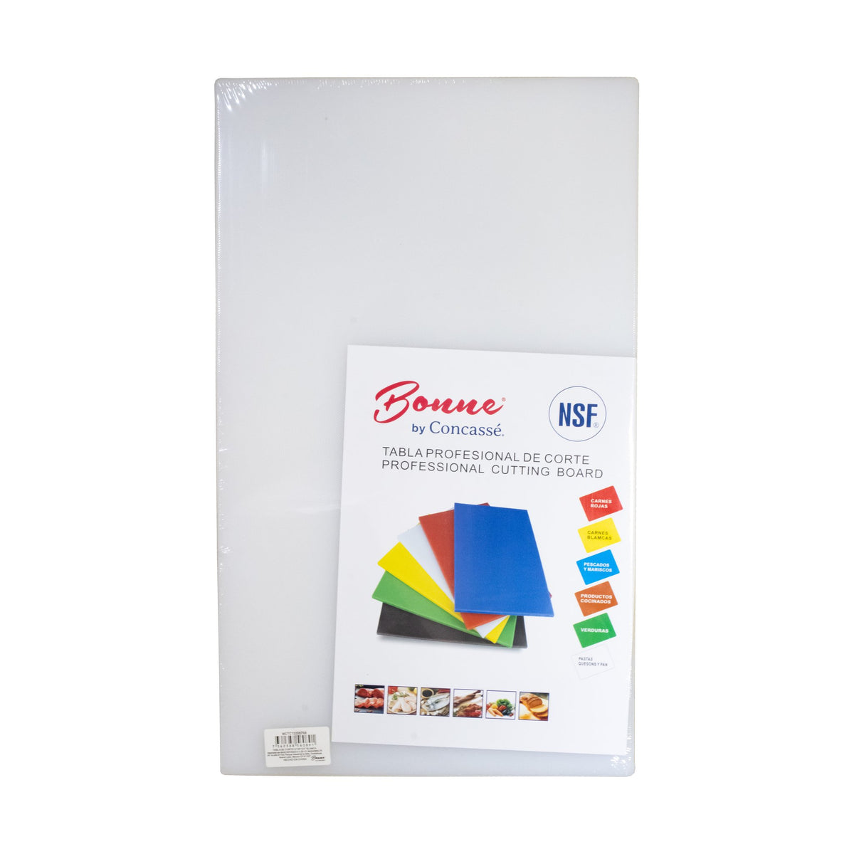 Tabla de Corte de Polipropileno Concassé 12" x 20" x 3/4" Blanco #Color_Blanco