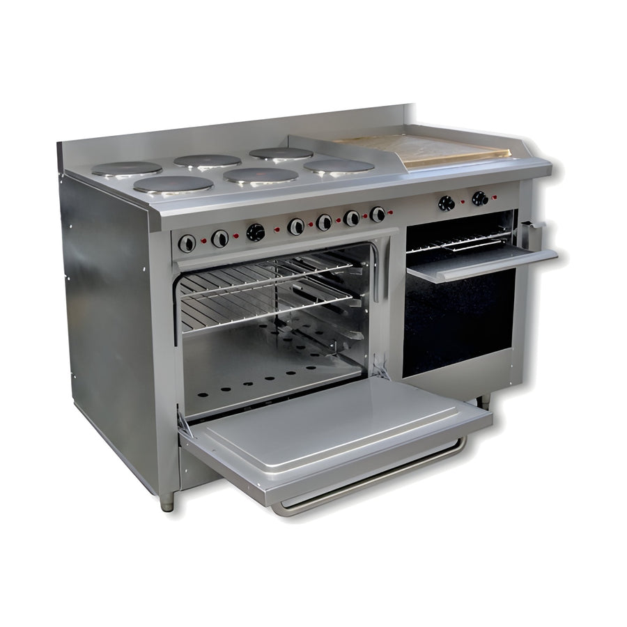 Estufa Eléctrica 6 Platos con Plancha y Horno Coriat EC-6-H-GRILL-E Máster de Piso