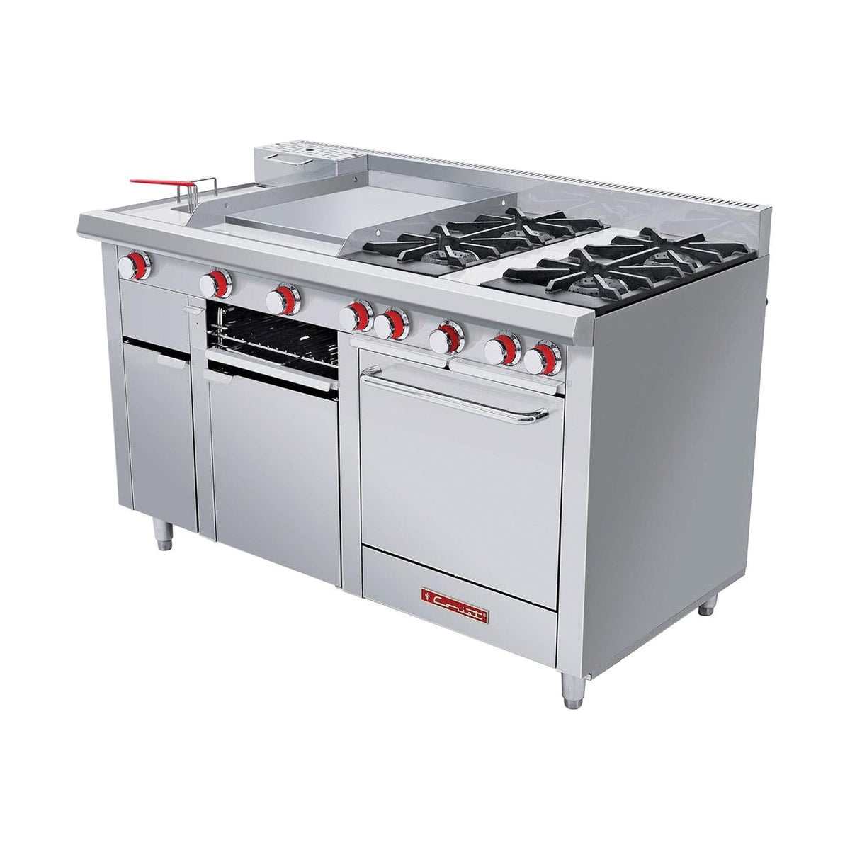 Estufa 4 Quemadores con Freidora, Plancha y Horno Coriat Multichef Máster de Piso · vista 2