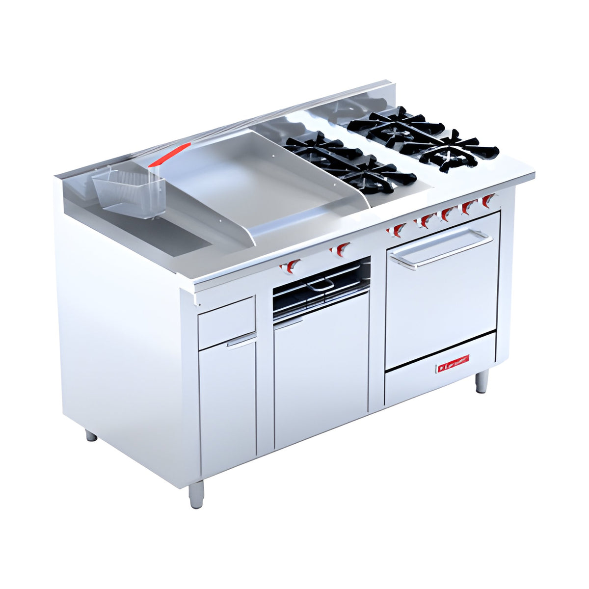 Estufa 4 Quemadores con Freidora, Plancha y Horno Coriat Multichef Turbo Máster de Piso · vista 2