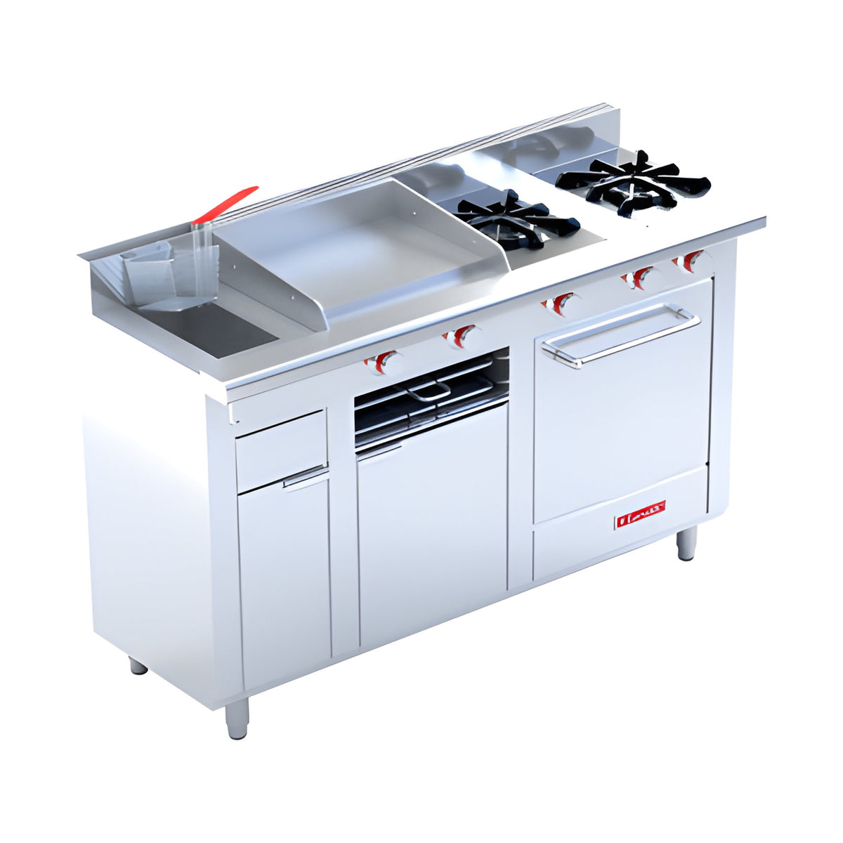 Estufa 2 Quemadores con Freidora, Plancha y Horno Coriat Multichef Turbo Petit de Piso · vista 2
