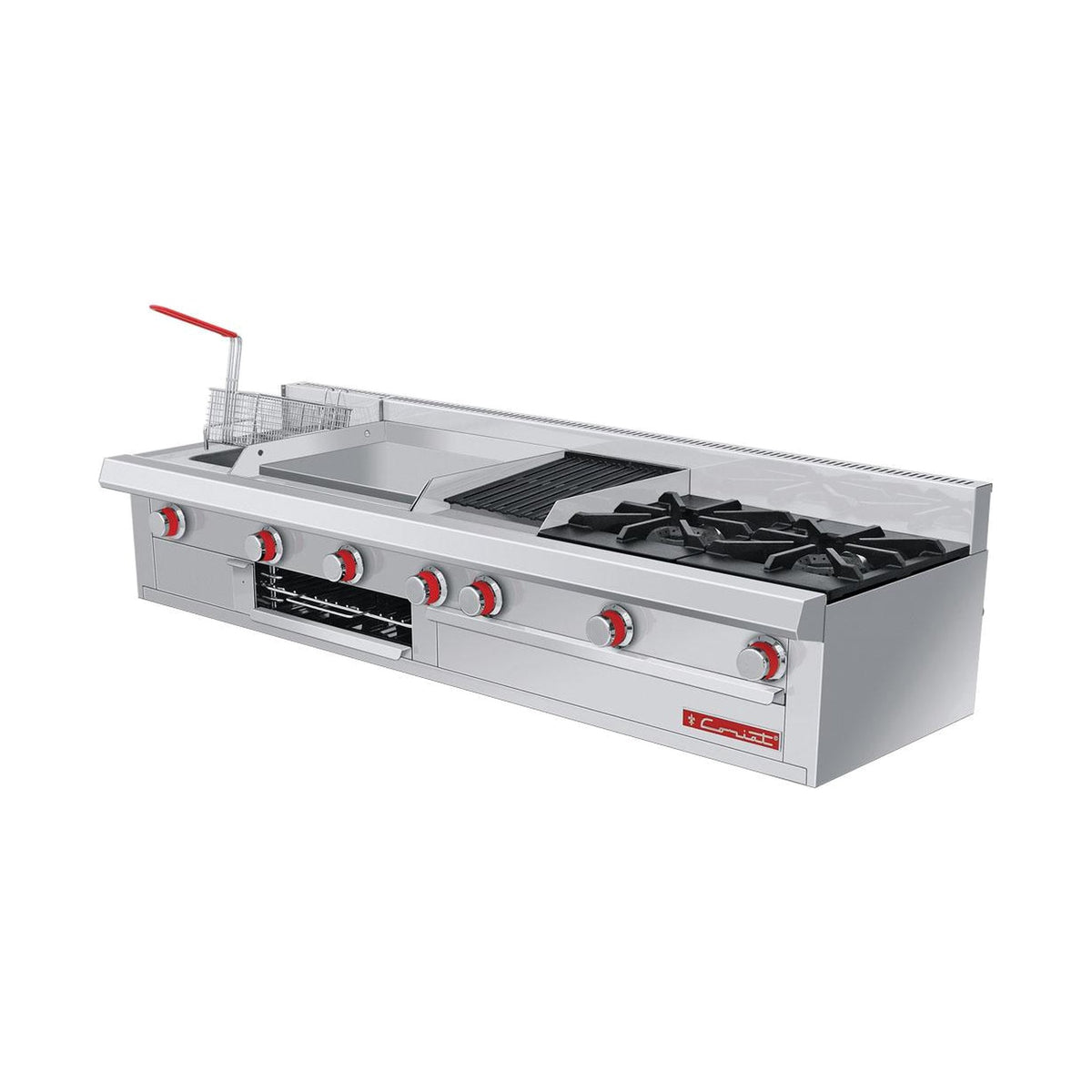 Estufa 2 Quemadores con Freidora, Plancha y Asador Coriat Múltiple Petit de Mesa