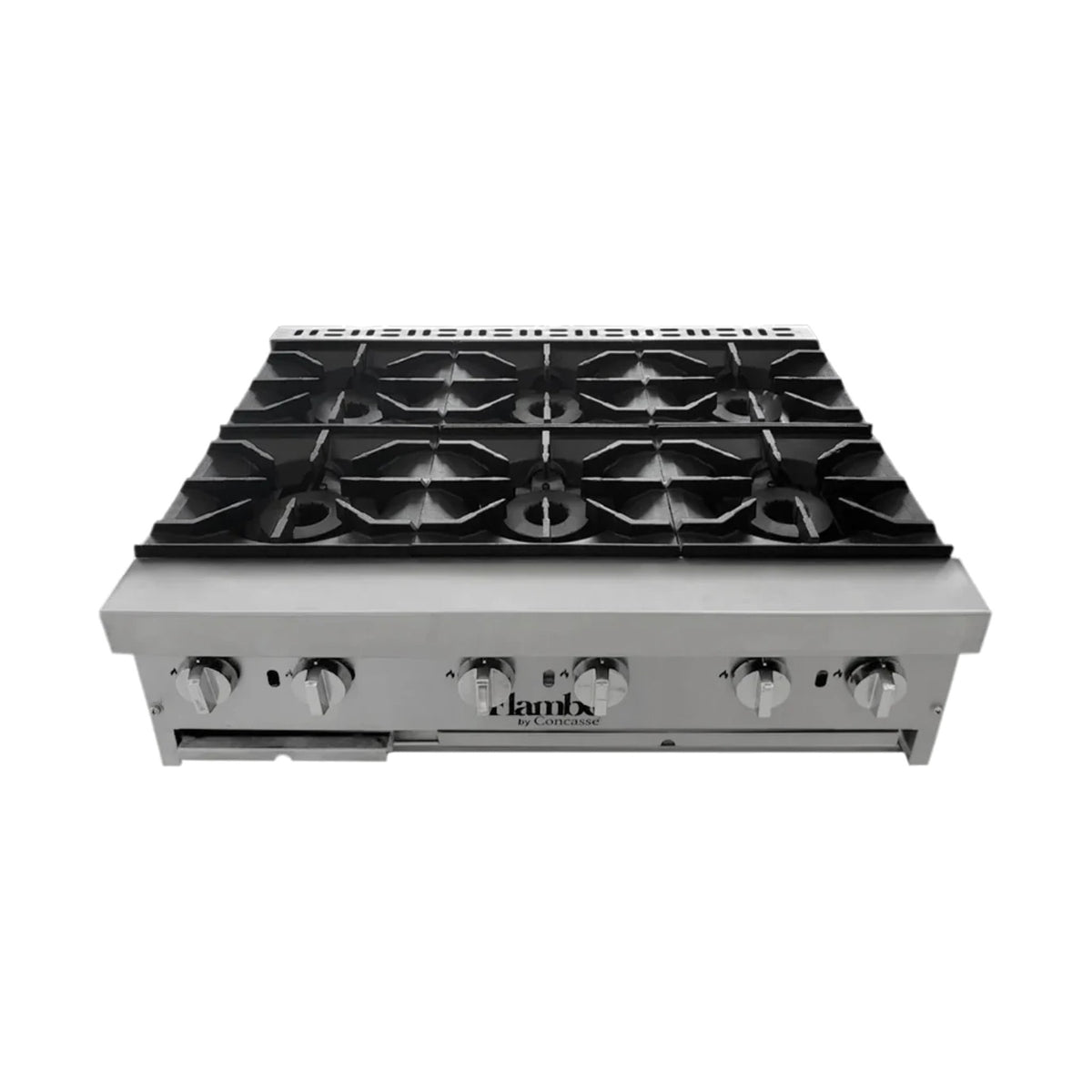 Parrilla de Acero Inoxidable Flambé 6 quemadores 36" (180,000 BTU)