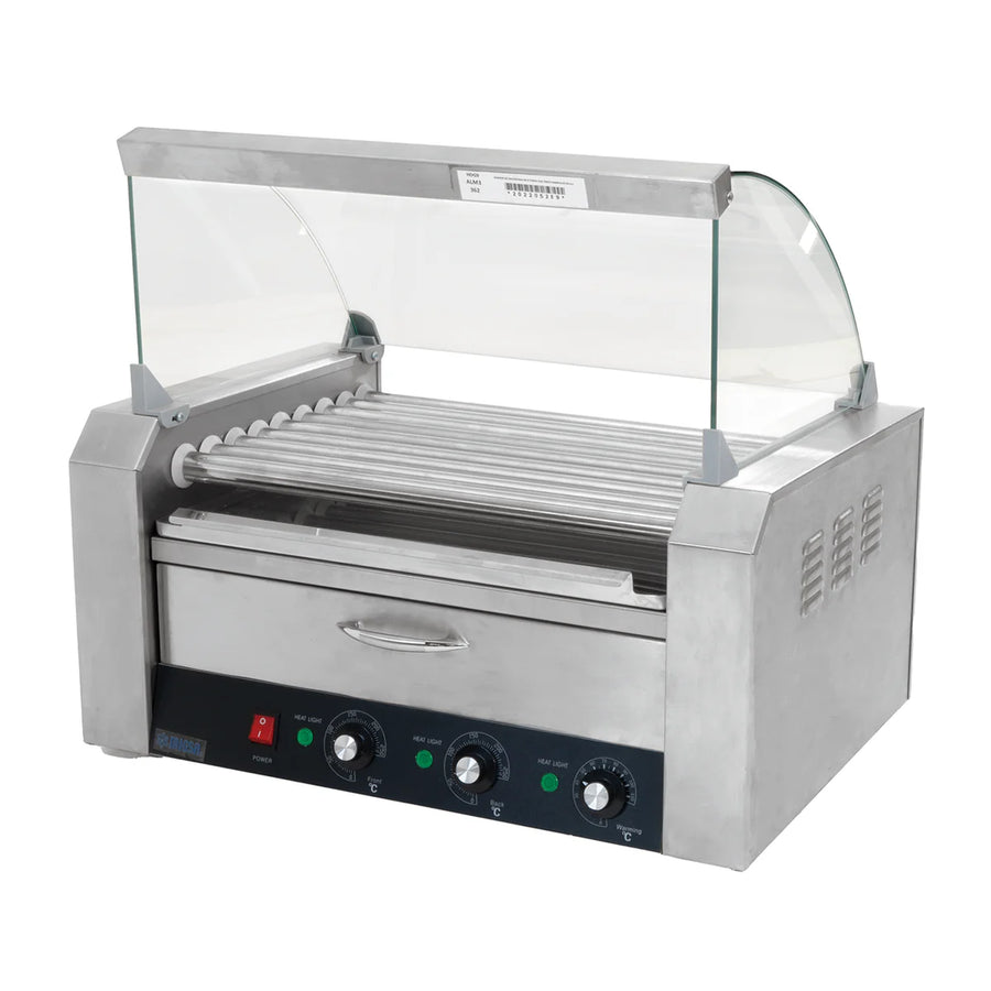 HHD-09A MIGSA  ASADOR DE SALCHICHAS DE 9 TUBOS CON CAJÓN PARA PAN