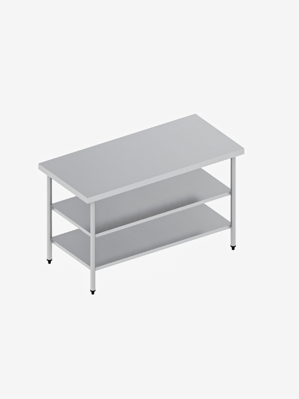 Mesa Isla en Acero Inoxidable (150x60 x 90 cm) MIA-2