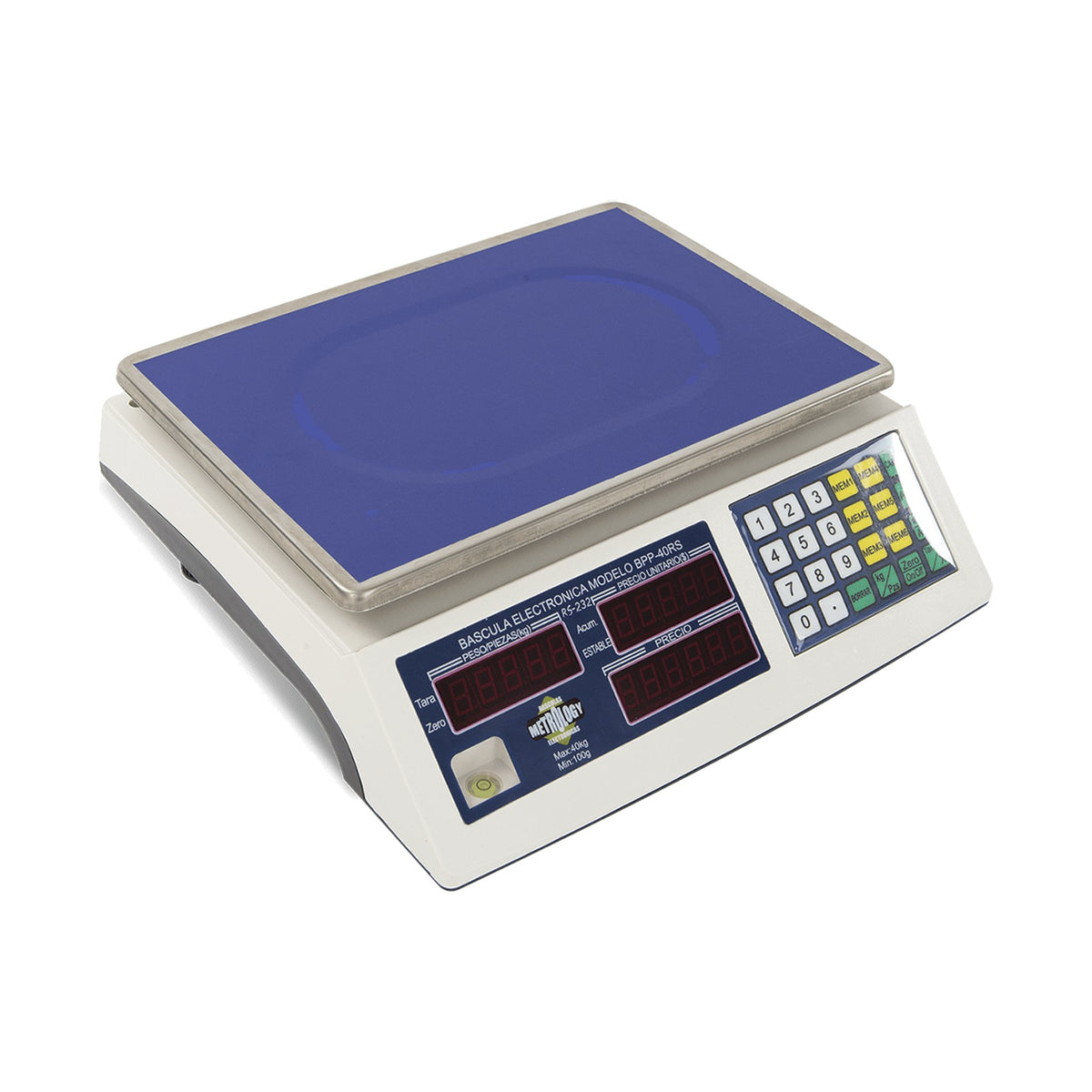Báscula Comercial Peso-Precio 40 kg Metrology 10 g, sin puerto serial