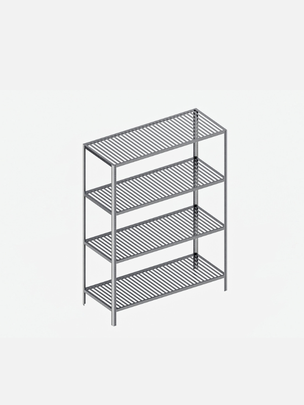 Anaquel Tipo Marimba de Acero Inoxidable (200x50 x 180 cm) ETM-3