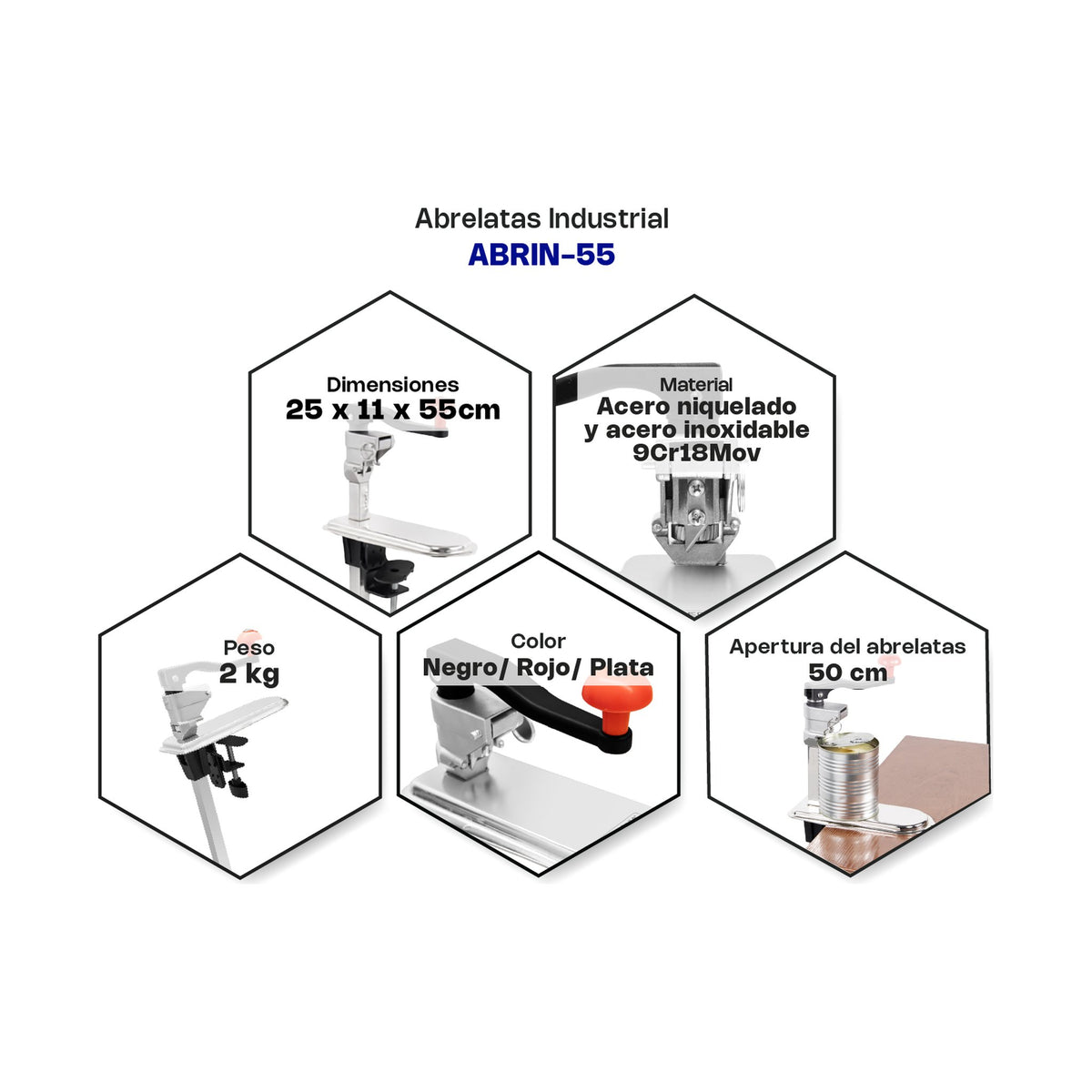 Abrelatas Industrial de 55 cm Caledonia ABRIN-55 · vista 3