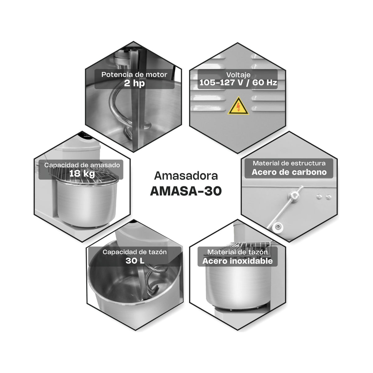 Amasadora 30 L Rhino AMASA-30 · vista 4