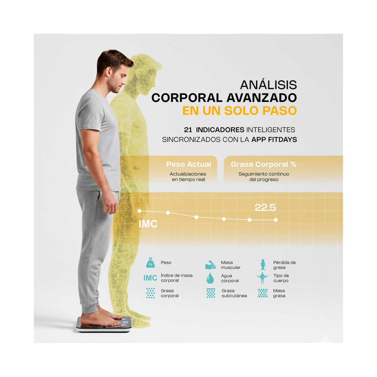 Báscula Inteligente de Peso Corporal Rhino BABAIN-180NG · vista 3