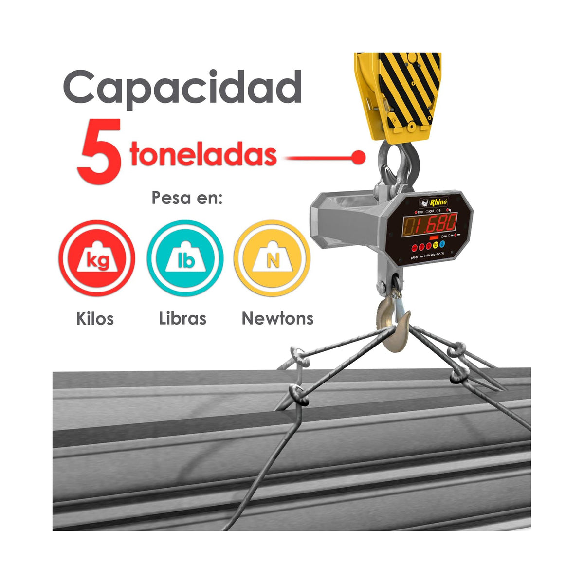 Báscula Electrónica Colgante 5,000 kg Rhino BAC-5T · vista 3