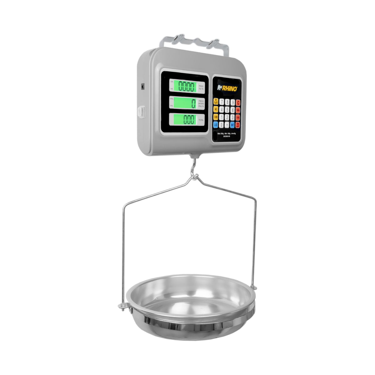 Báscula Electrónica Colgante Multifunciones 30 kg Rhino BACMU-30