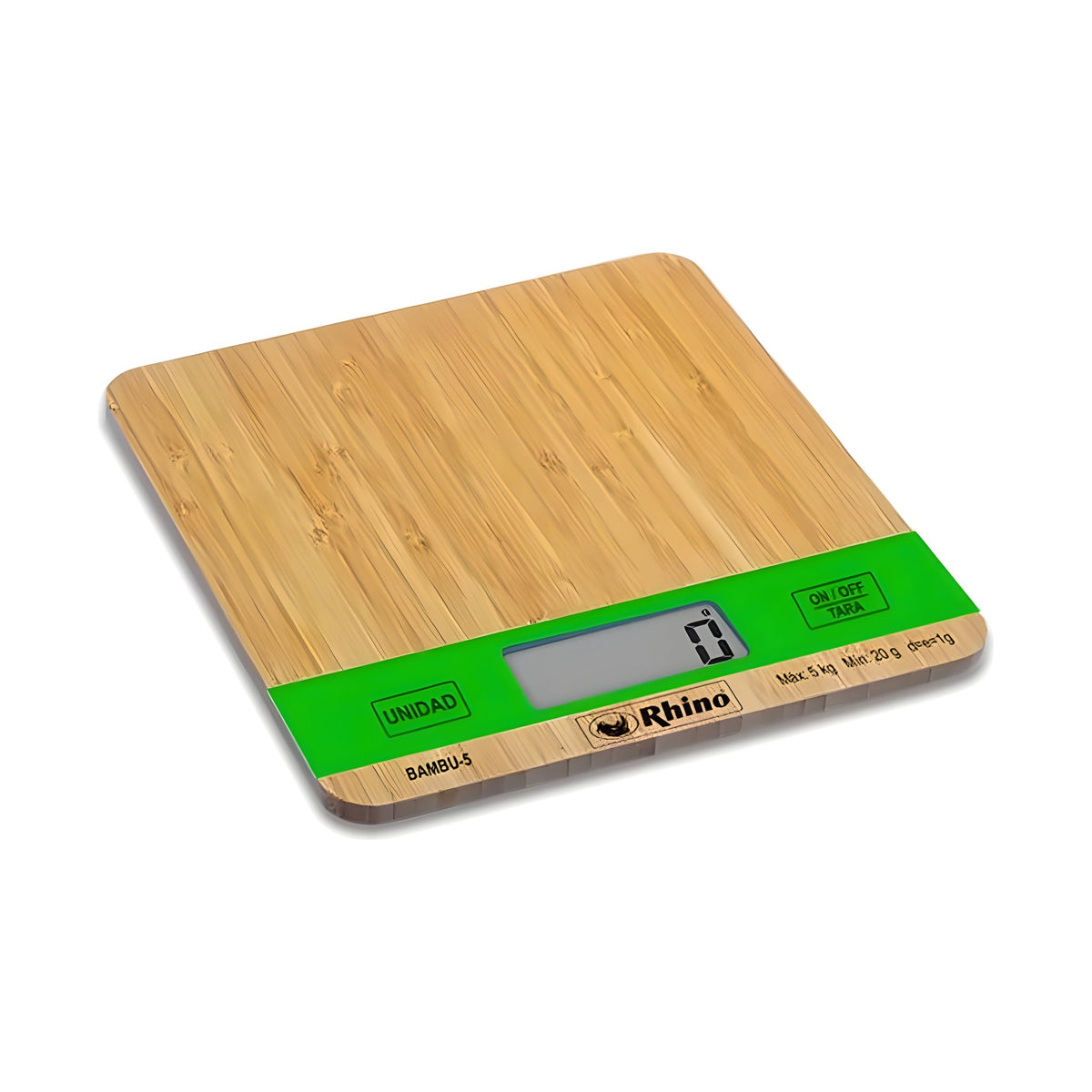 Báscula de Cocina de Bambú 5 kg Rhino BAMBU-5