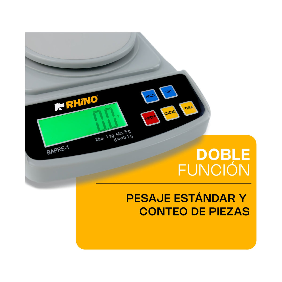 Báscula Electrónica de Precisión 1 kg Rhino BAPRE-1 · vista 4