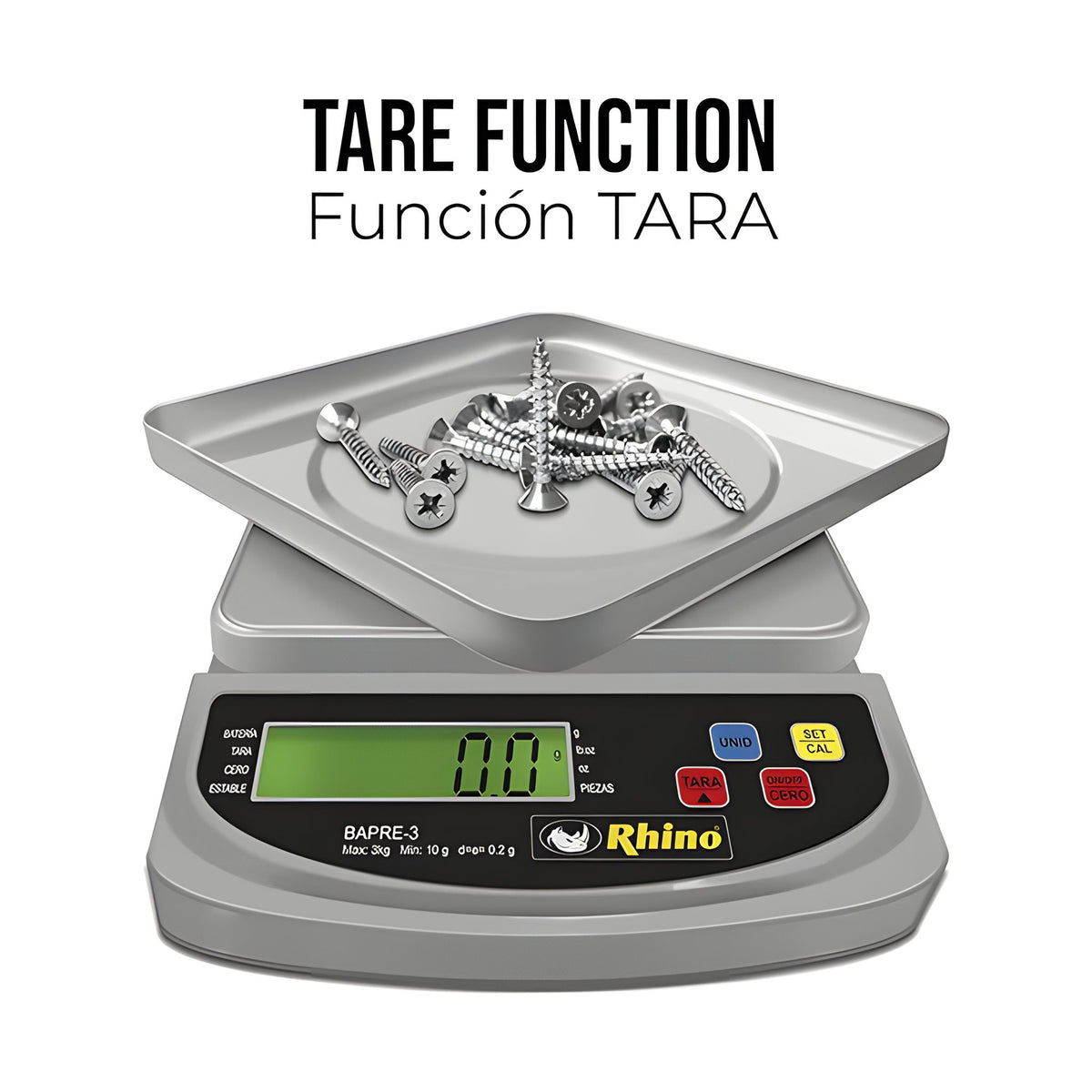 Báscula Electrónica de Precisión 3 kg Rhino BAPRE-3 · vista 4