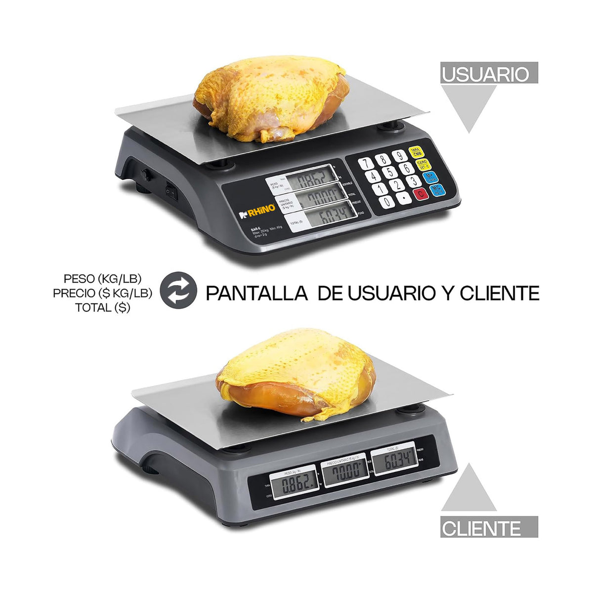 Báscula Electrónica Multifunciones 20 kg Rhino BAR-6 · vista 4