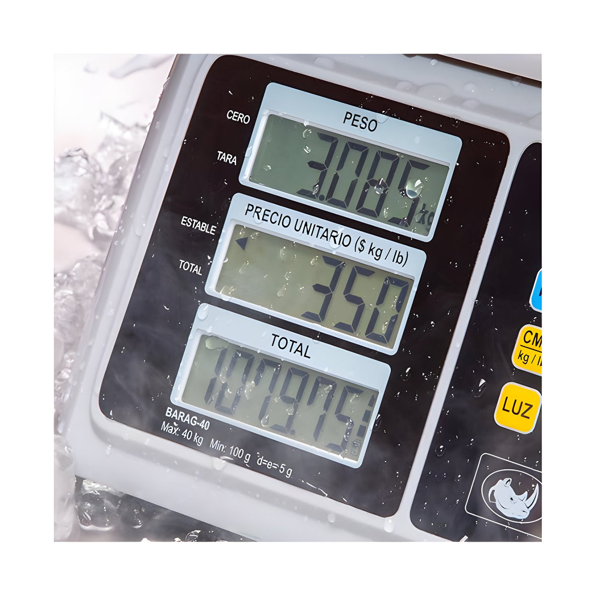 Báscula a Prueba de Agua 40 kg Rhino BARAG-40 · vista 4