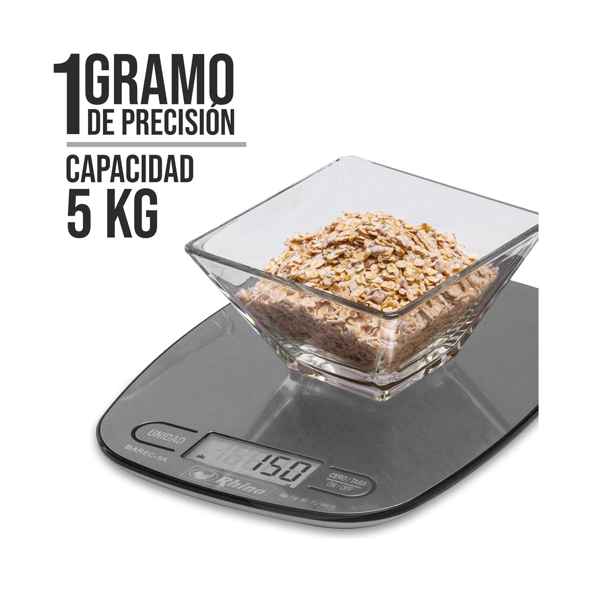 Báscula de Cocina 5 kg Rhino BAREC-5A · vista 2