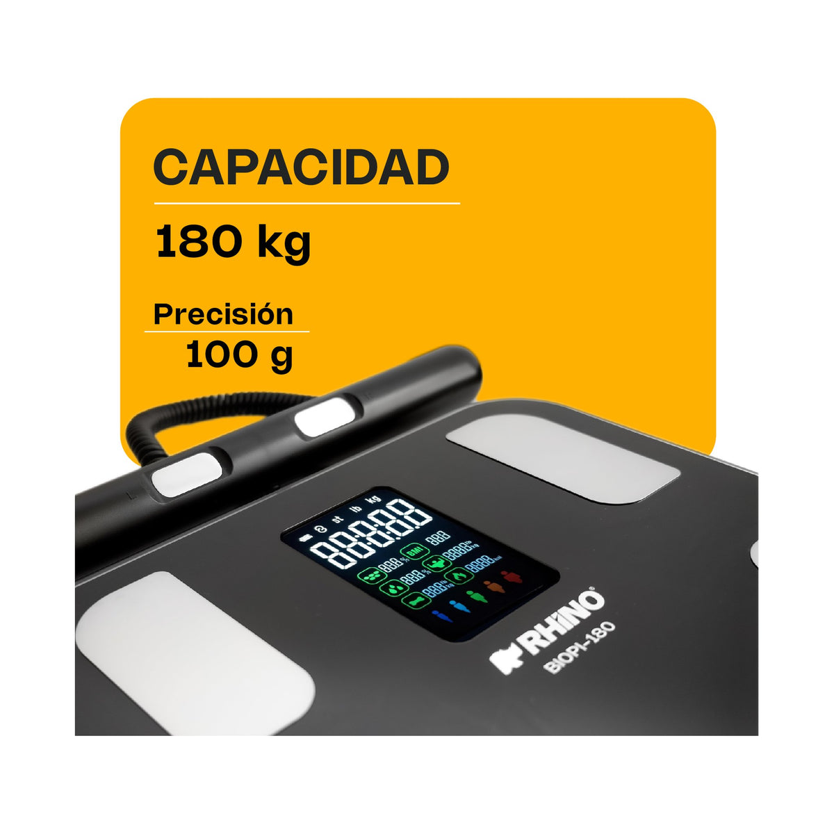 Báscula Inteligente de Pesaje Corporal con 8 Electrodos 180 kg Rhino BIOPI-180 · vista 3