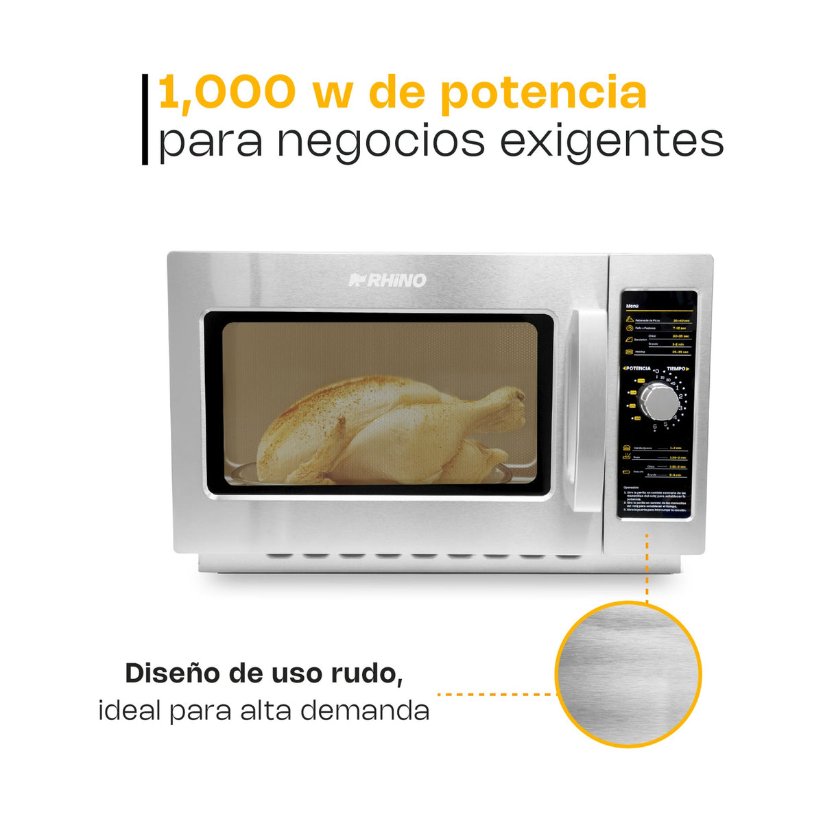 Horno de Microondas Análogo 1.2 pies Rhino HOMIC-12A · vista 2