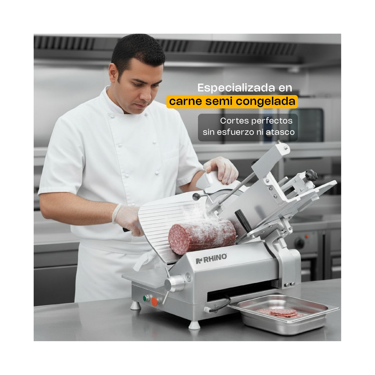 Rebanadora de Carne Semi Congelada 350 mm Rhino REBEN-350 · vista 2