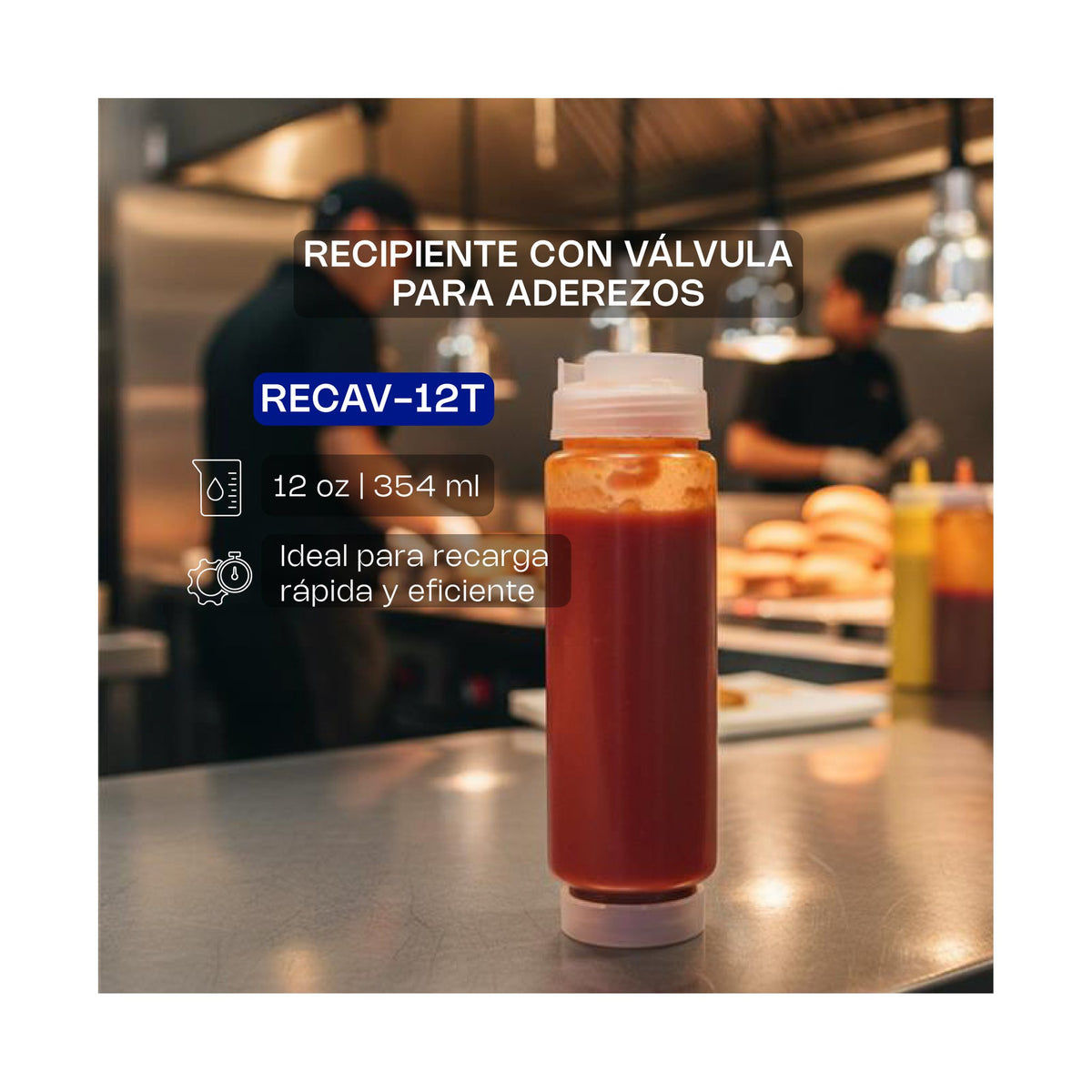 Recipiente para Aderezo con Válvula Caledonia · 12 oz · vista 2