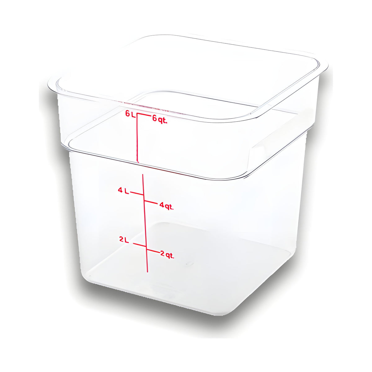 Recipiente de Policarbonato Graduado Cuadrado Caledonia · 6 qt