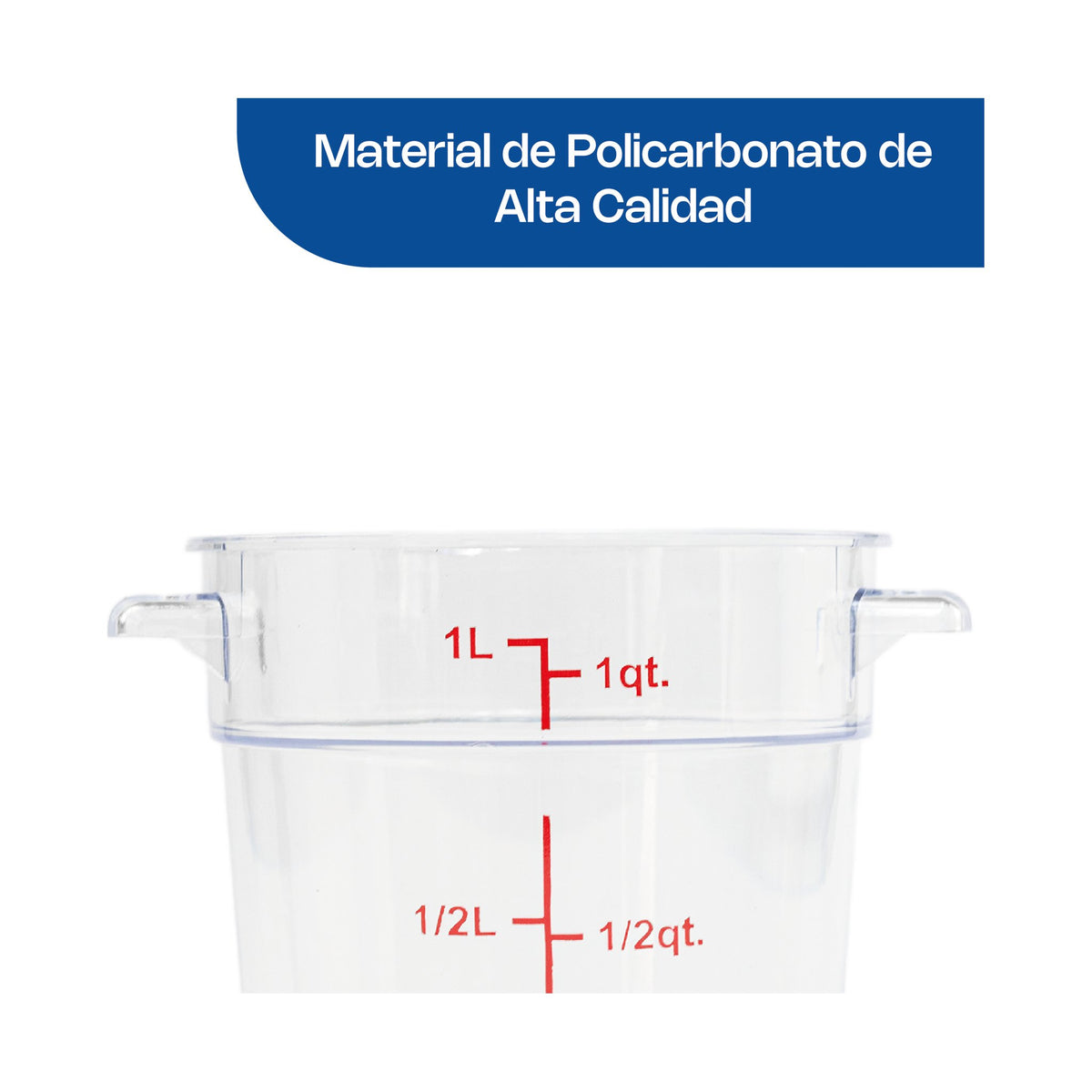 Recipiente de Policarbonato Graduado Redondo Rhino · 1 qt · vista 3