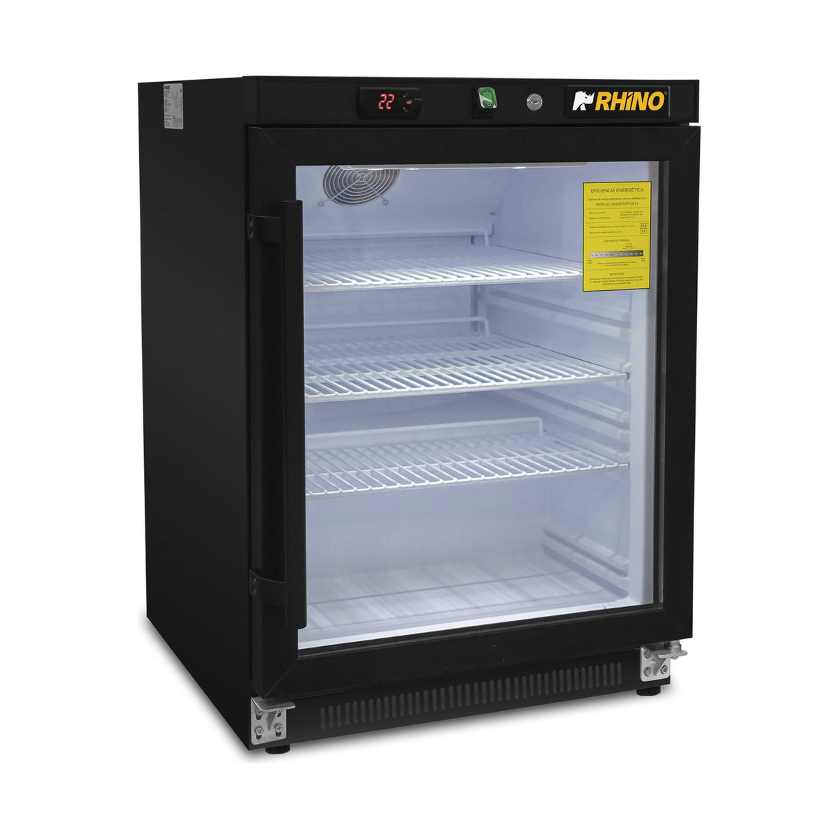 Refrigerador Vertical Puerta de Cristal Rhino REVEAB-4C · vista 3