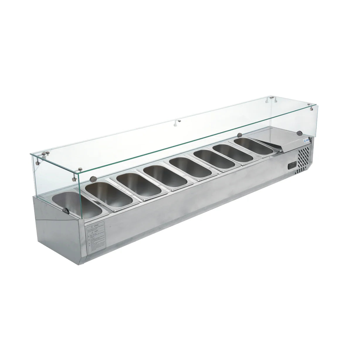 RT-1800L VITRINA REFRIGERADA PARA ENSALADAS Y PIZZAS SOBRE MESA DE 180 CM DE FRENTE
