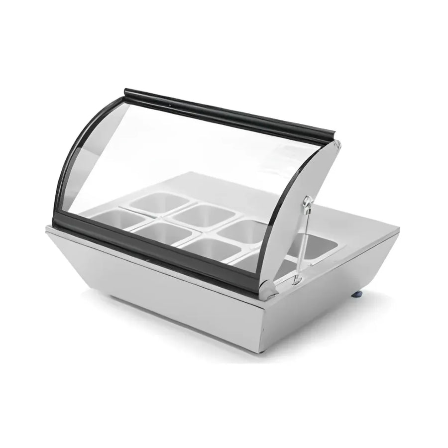 RTR-67L MIGSA BASE CALIENTE ELÉCTRICA DE 8 INSERTOS DE SOBRE MESA CON TAPA